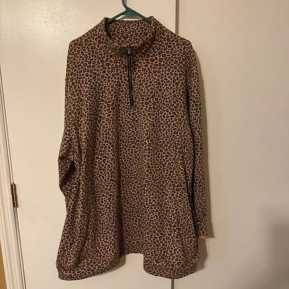 Charles River leopard print 3/4 zip pullover 3xl